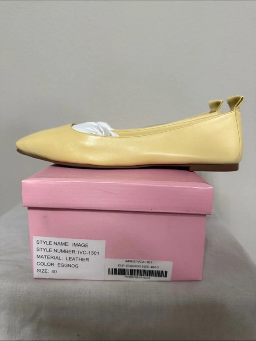 INTENTIONALLY BLANK Eggnog Pointed Leather Ballet Flat - Women